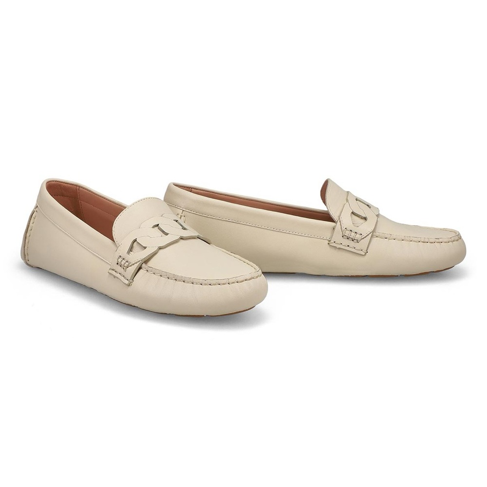 Women's Cole Hahn Cream Chain Loafers NWOB
